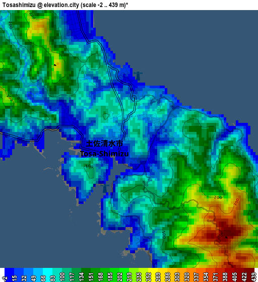 Tosashimizu elevation map