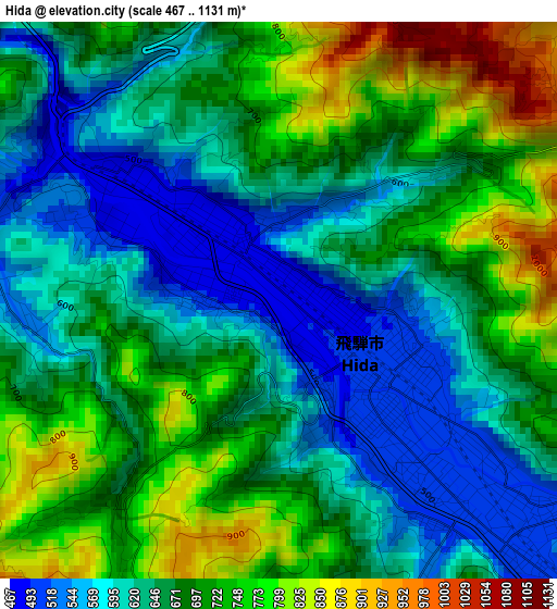 Hida elevation map