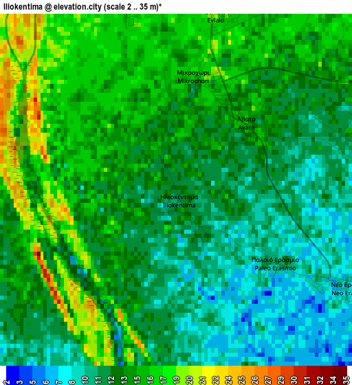 Iliokentima elevation map