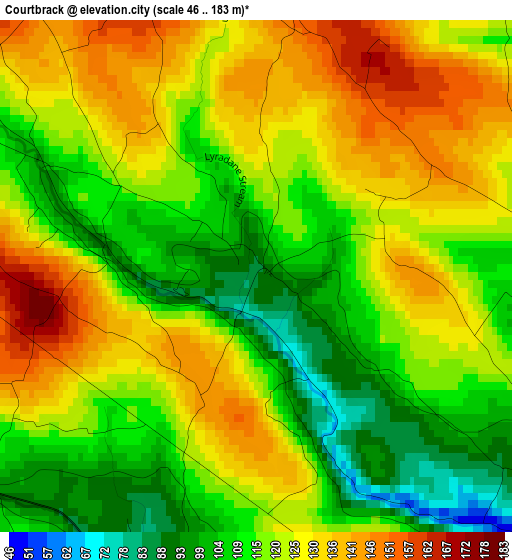 Courtbrack elevation map