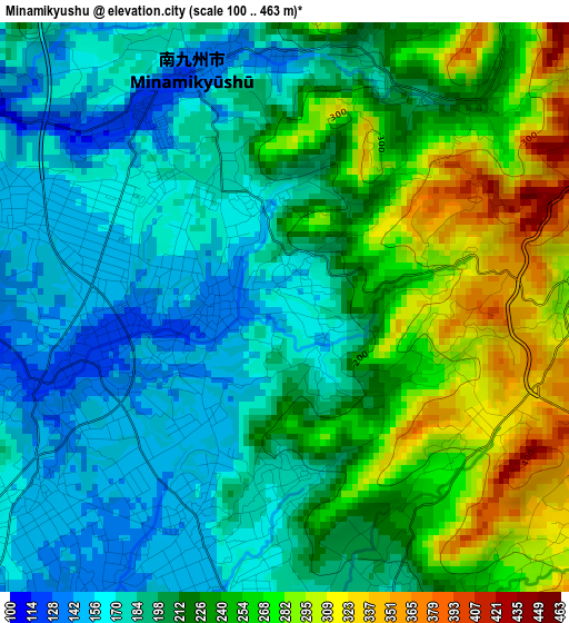 Minamikyushu elevation map