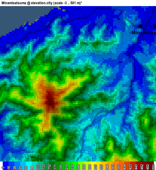 Minamisatsuma elevation map