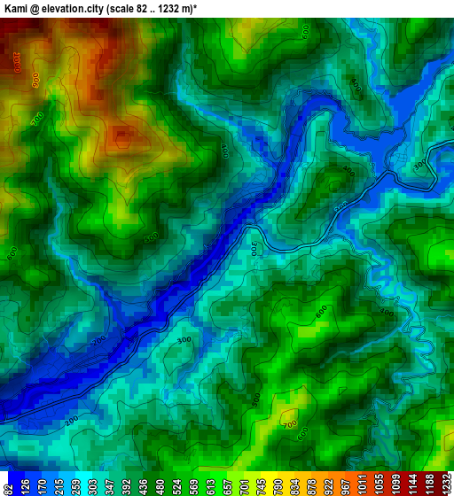 Kami elevation map