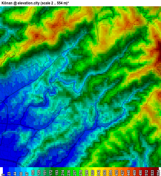 Kōnan elevation map