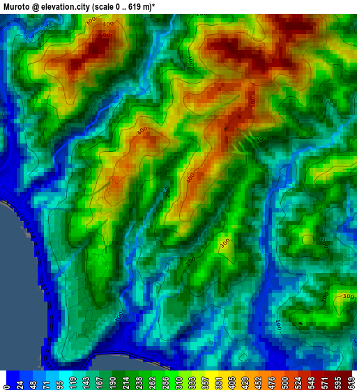 Muroto elevation map