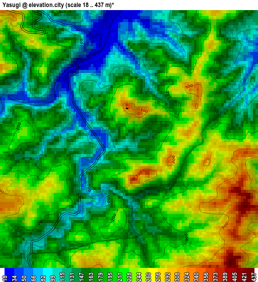 Yasugi elevation map