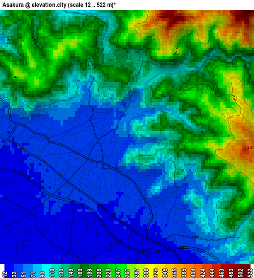 Asakura elevation map