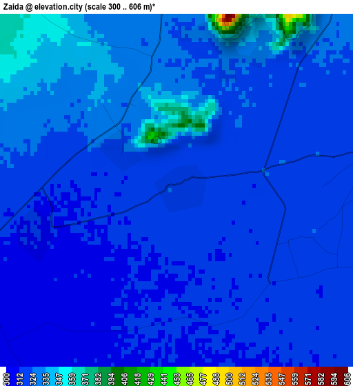 Zaida elevation map