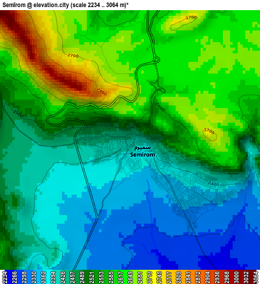 Semīrom elevation map