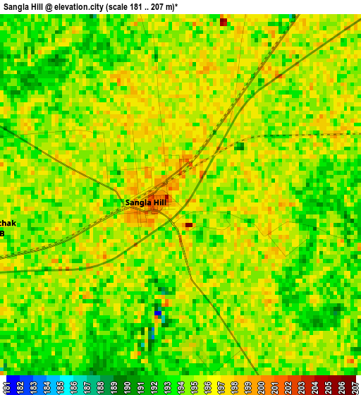 Sangla Hill elevation map