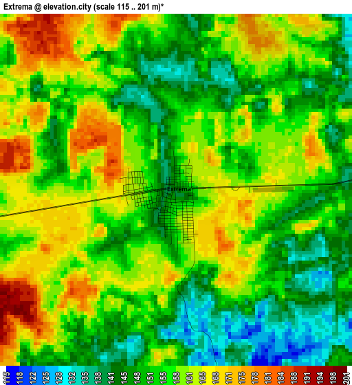 Extrema elevation map