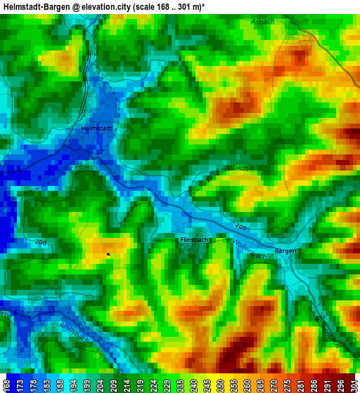 Helmstadt-Bargen elevation map