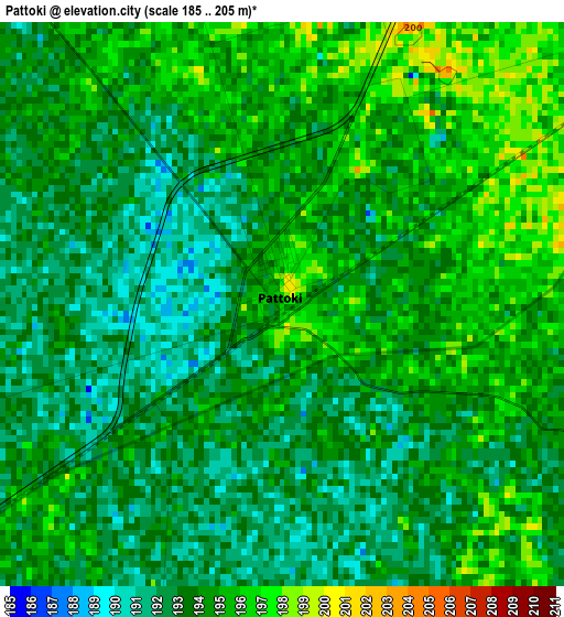 Pattoki elevation map