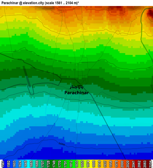 Parachinar elevation map