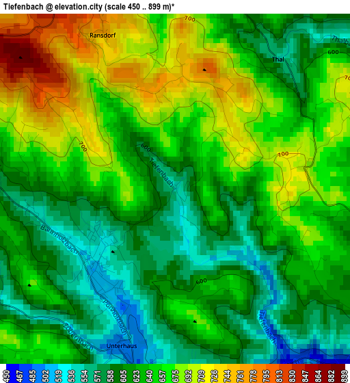 Tiefenbach elevation map