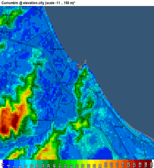 Currumbin elevation map