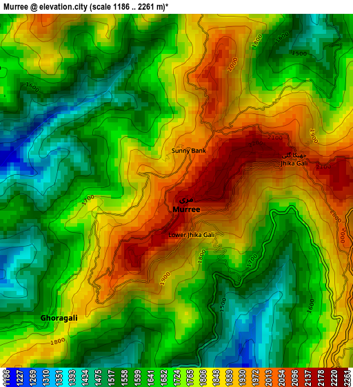 Murree elevation map