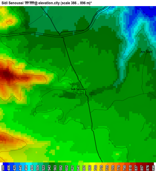 Sidi Senoussi سيدي سنوسي elevation map
