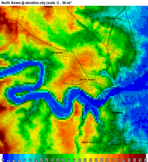 North Nowra elevation map