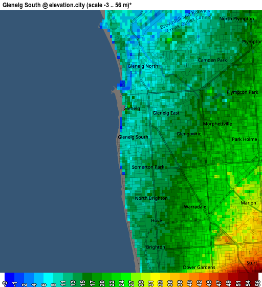 Glenelg South elevation map