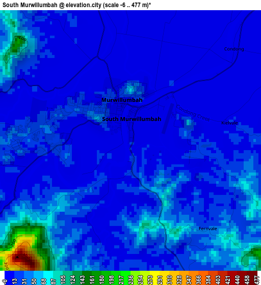 South Murwillumbah elevation map