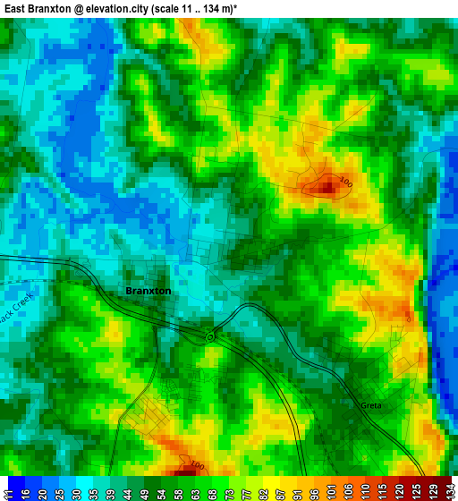 East Branxton elevation map