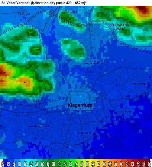 St. Veiter Vorstadt elevation map