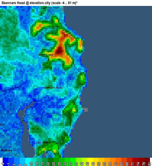 Skennars Head elevation map