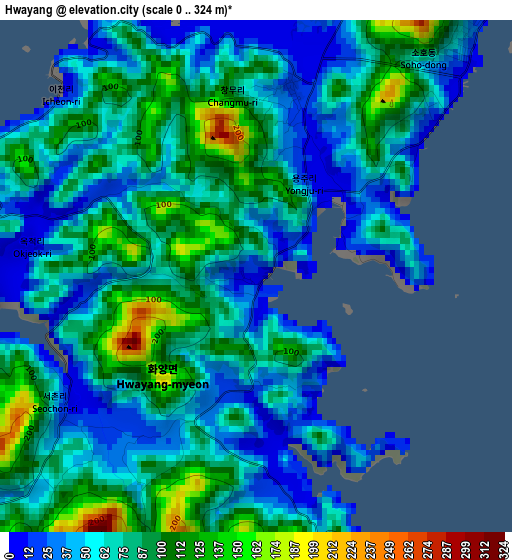 Hwayang elevation map