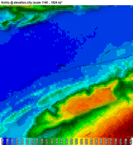 Kohlu elevation map