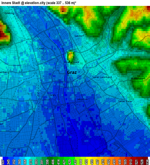 Innere Stadt elevation map