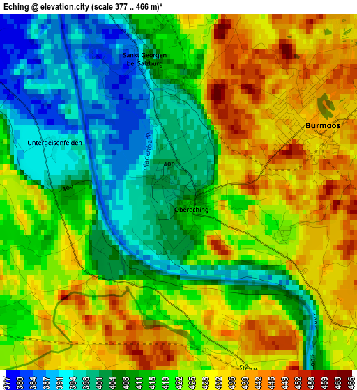 Eching elevation map