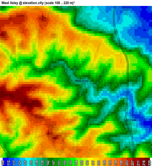 West Ilsley elevation map