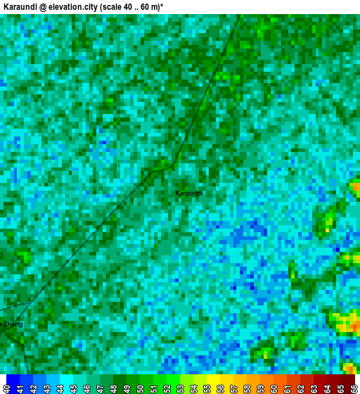 Karaundi elevation map