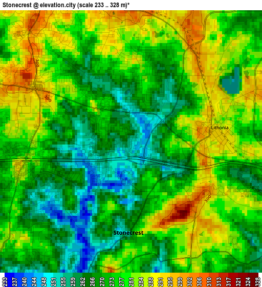 Stonecrest elevation map