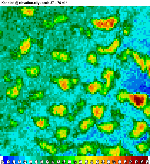 Kandiari elevation map