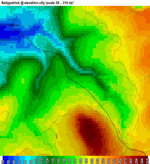 Ballypatrick elevation map