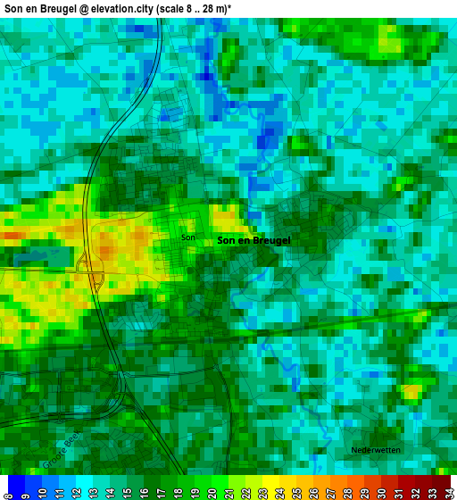 Son en Breugel elevation map