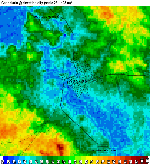 Candelaria elevation map