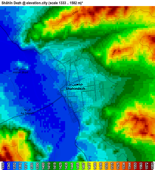 Shāhīn Dezh elevation map