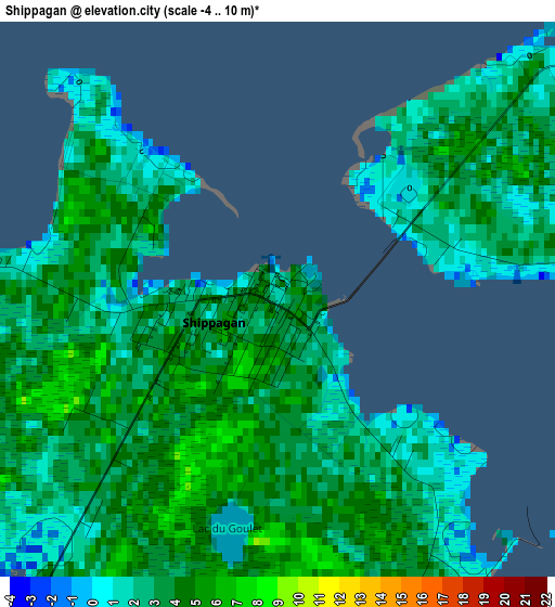 Shippagan elevation map