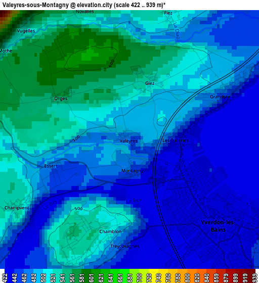 Valeyres-sous-Montagny elevation map