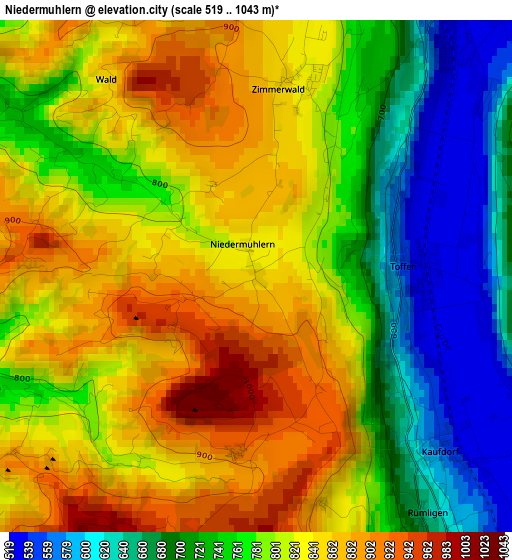 Niedermuhlern elevation map