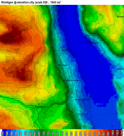 Rümligen elevation map