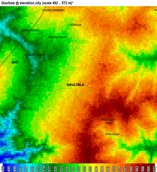 Daultala elevation map