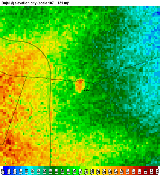 Dajal elevation map