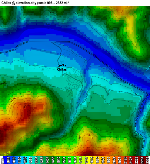 Chilas elevation map