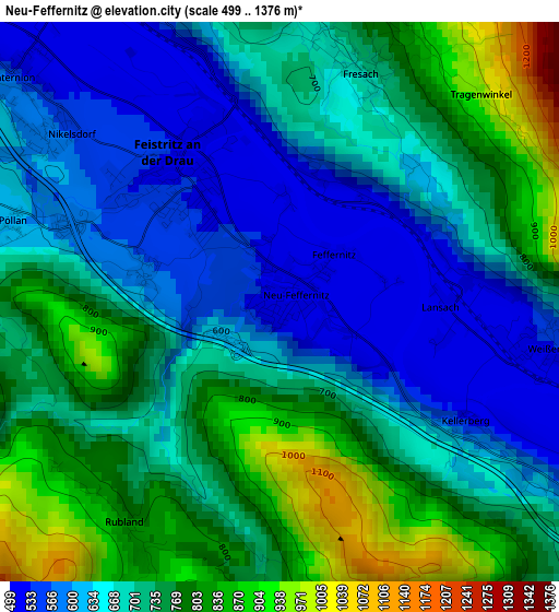 Neu-Feffernitz elevation map