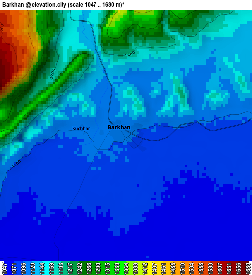 Barkhan elevation map