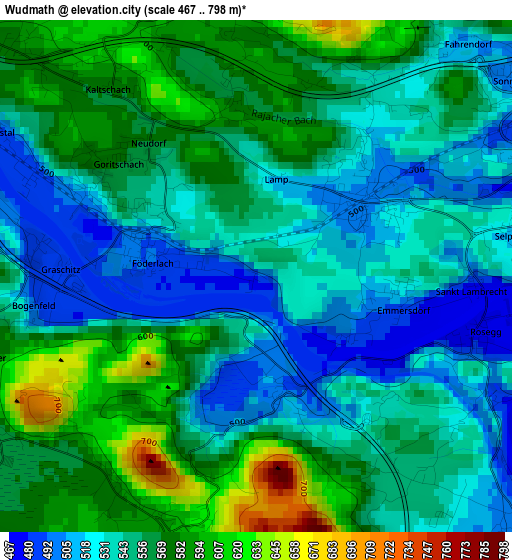 Wudmath elevation map